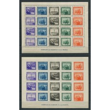 ESPAÑA 1938 GUERRA CIVIL HOJA BLOQUES DENTADO Y SIN DENTAR NUEVAS MINT EDIFIL 395 EUROS MUY RARAS CON ESTA CALIDAD QUE ES DE LUJO !!!